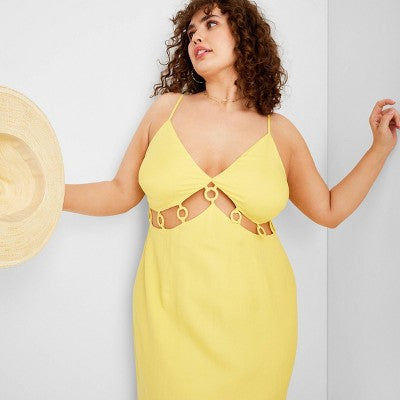 New - Women's Sleeveless Ring Detail Maxi Dress - Future Collective with Jenee Naylor Future Collective with Jenee NaylorBullseye Deals