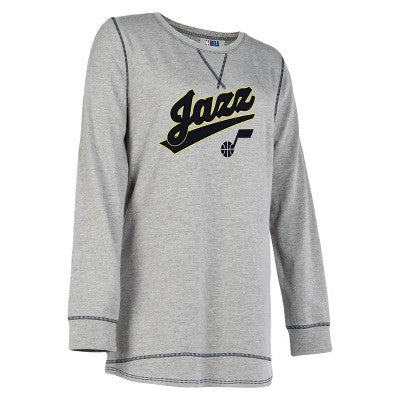 NBA Utah Jazz Women's Gray Long Sleeve Team Slugger Crew Neck T-Shirt NBABullseye Deals