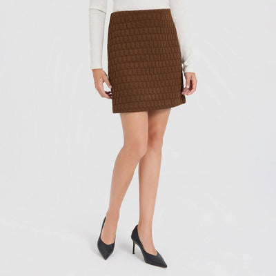 New - Women's Quilted Mini A-Line Skirt - A New Day™ Brown 6