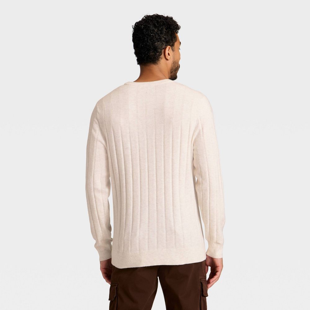 New - Men's Soft Knit Drop Stitch Sweater - Goodfellow & Co™ Cream XL