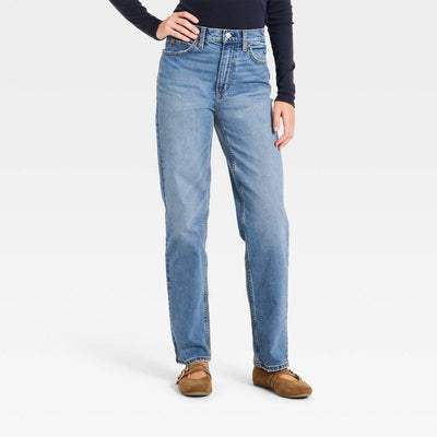 New - Women's Highest-Rise Vintage Straight Jeans - Universal Thread™ Vintage Medium Wash 4