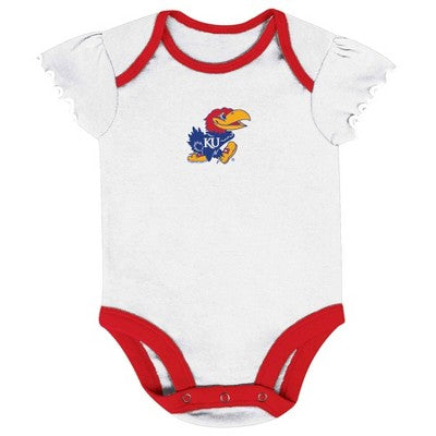 New - NCAA Infant Girls' 3pk Bodysuit Set Kansas JayhawksBullseye Deals