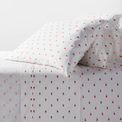 New - Twin/Twin XL 400 Thread Count Performance Sheet Set Pink/White Ikat Block - Threshold™