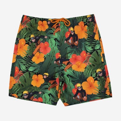 New - Naruto Shinobi Men's Elastic Waist Swim Shorts Trunks Swimwear NarutoBullseye Deals