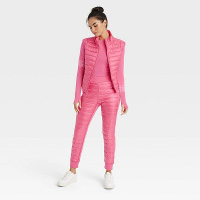 New - JoyLab Women's Puffer Pants Athletic Quilted Banded Cuffs Quilted Pants JoyLabBullseye Deals