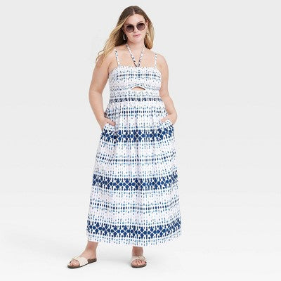 New - Universal Thread Women's Smocked Cut-Out Maxi Dress Casual Sundress Universal ThreadBullseye Deals