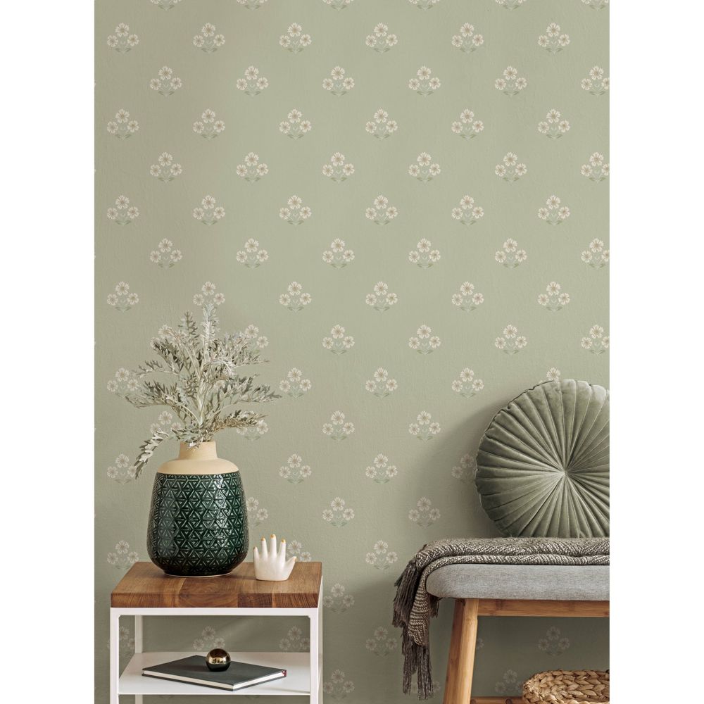 New - Holden Daisy Motif Sage Wallpaper