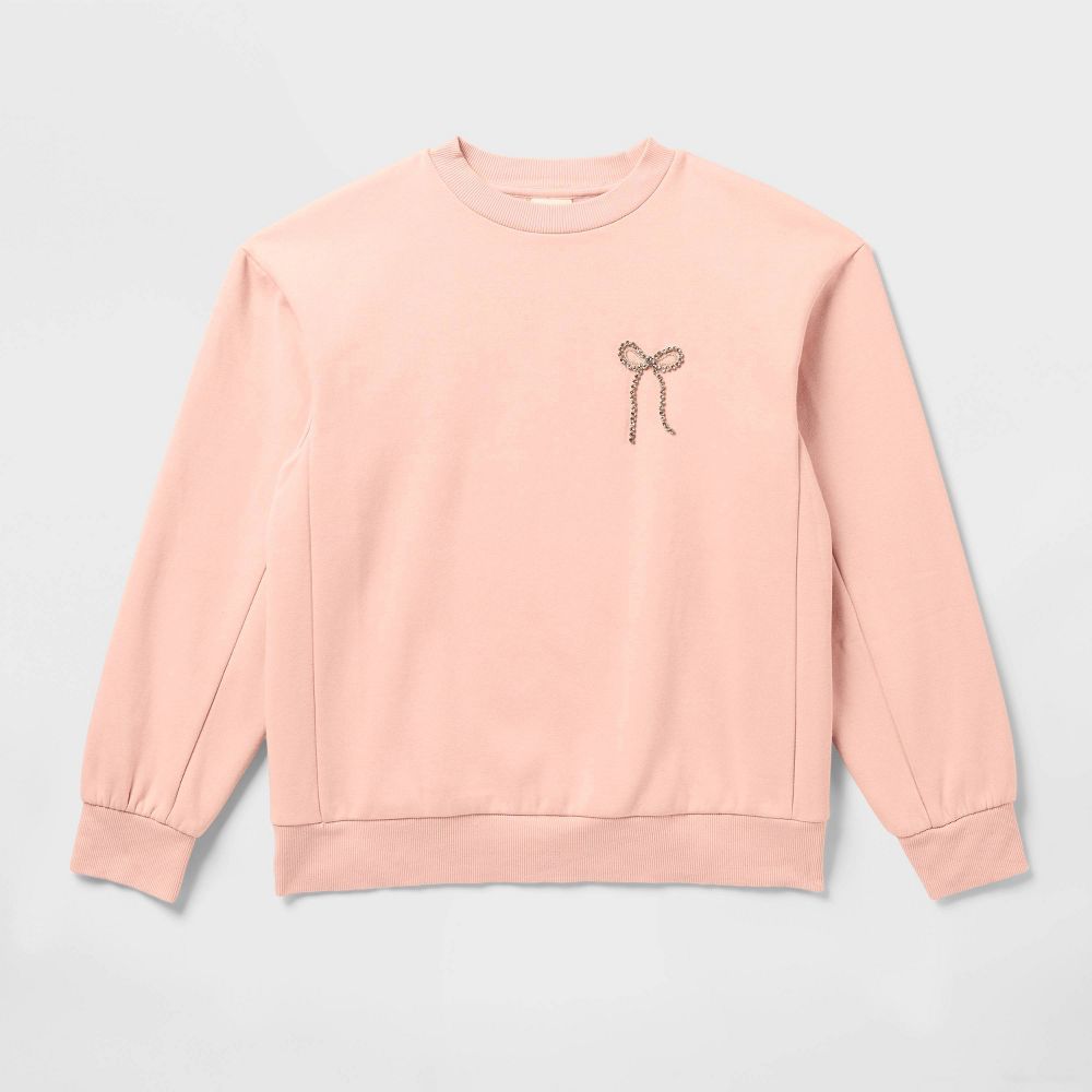 New - Women's Embellished Sweatshirt - A New Day™ Pink XS