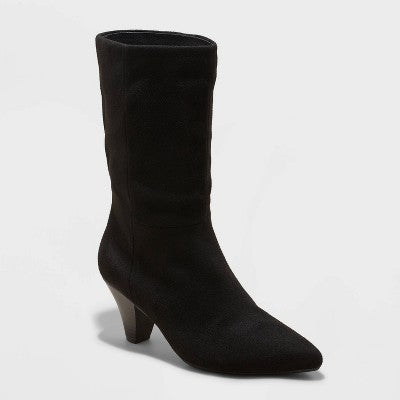 New - Universal Thread Women's Mid-Calf Dress Boots Low Heel Zip-Up Boots Pointed Toe Universal ThreadBullseye Deals