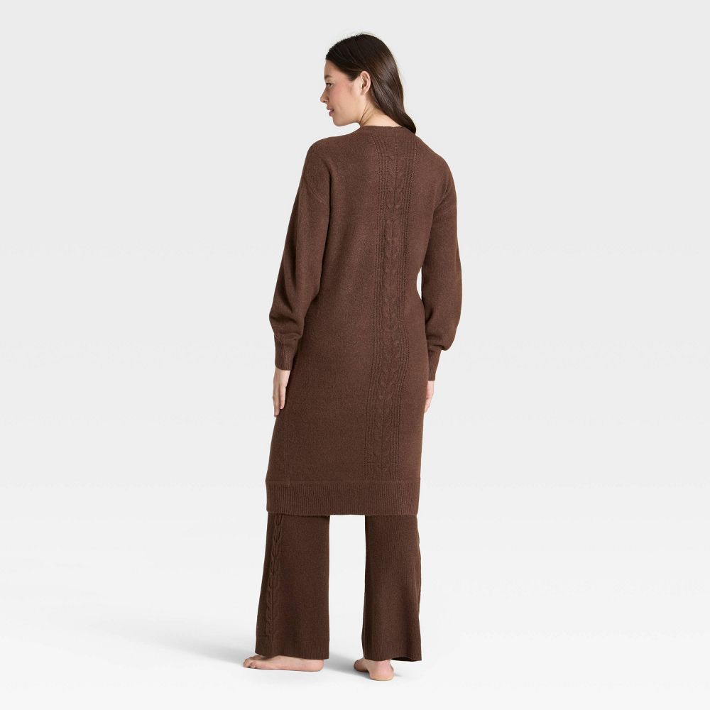 Open Box - Women's Sweater Robe - Auden™ Heather Brown M/L