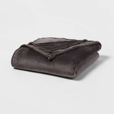 Open Box - Full/Queen Microplush Bed Blanket Hot Coffee - Threshold™: Cozy Polyester, Machine Washable, No Fill