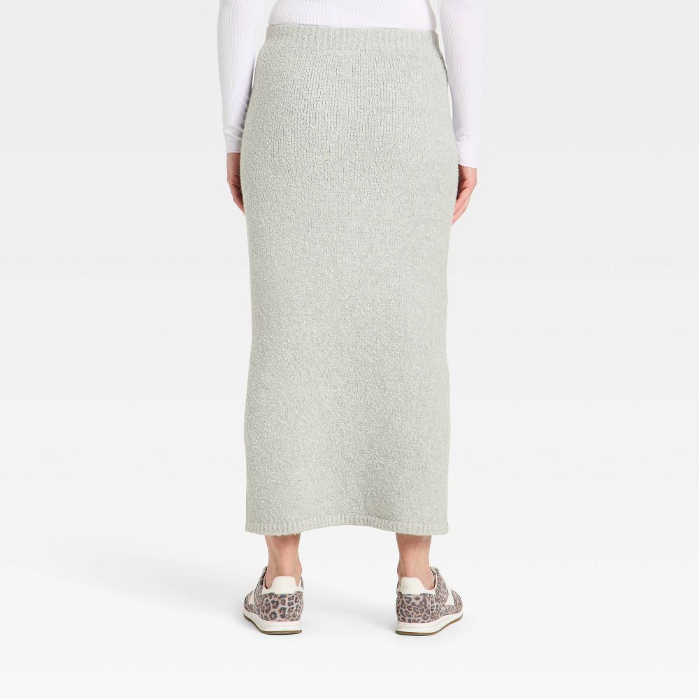 New - Women's Boucle Maxi Sweater Pencil Skirt - Universal Thread™ Light Gray L