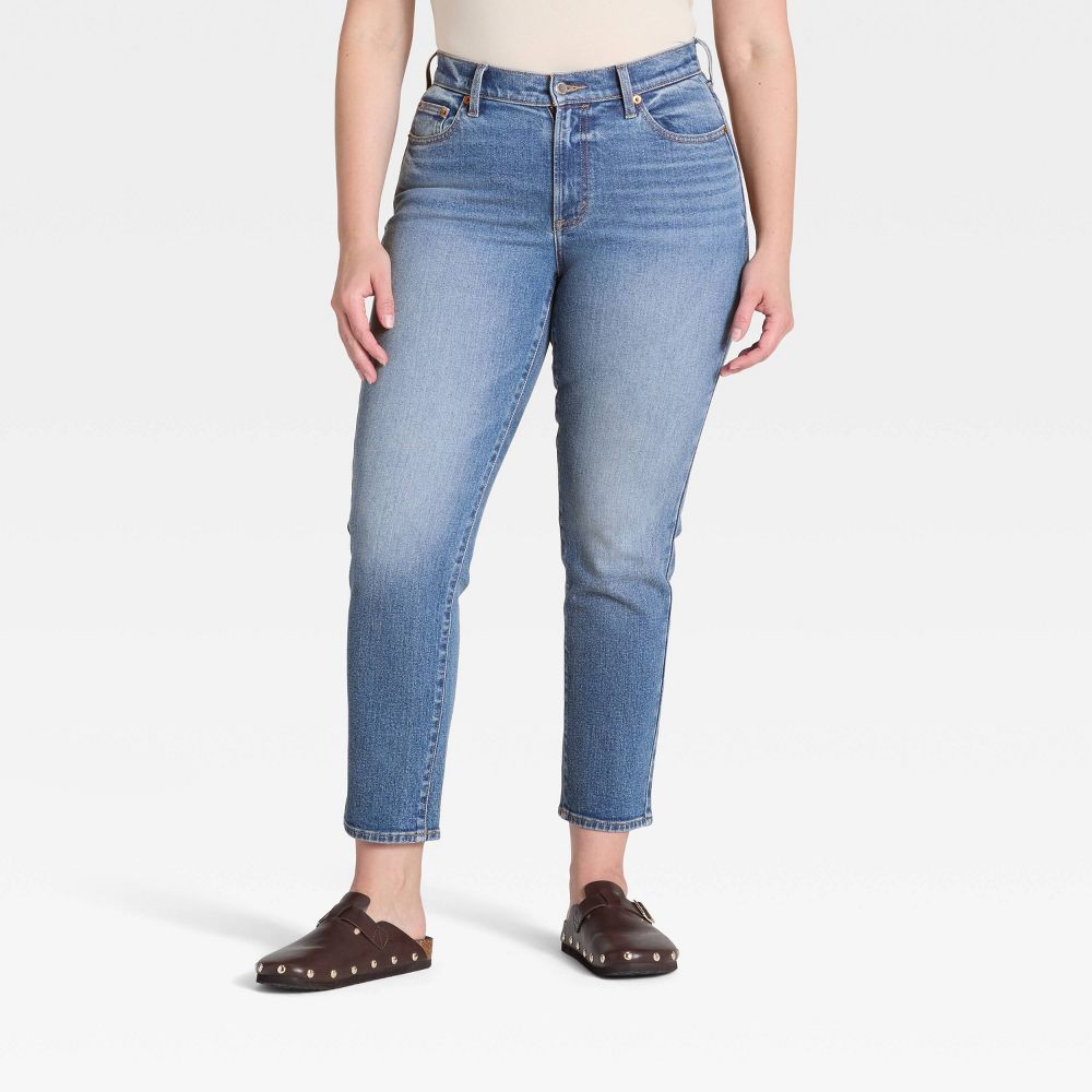 New - Women's Mid-Rise 80's Slim Straight Ankle Jeans - Universal Thread™ Light Wash 8