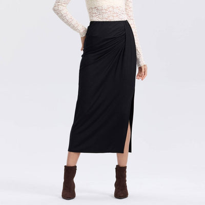 New - Women's Twisted Maxi A-Line Skirt - A New Day™ Black XXL