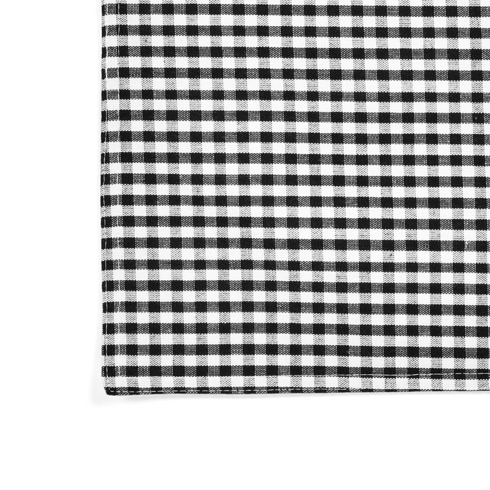 New - 4pk Cotton Gingham Placemats White/Black - Lush Décor: Kitchen Decor, Classic Plaid, Rectangle, Machine Washable
