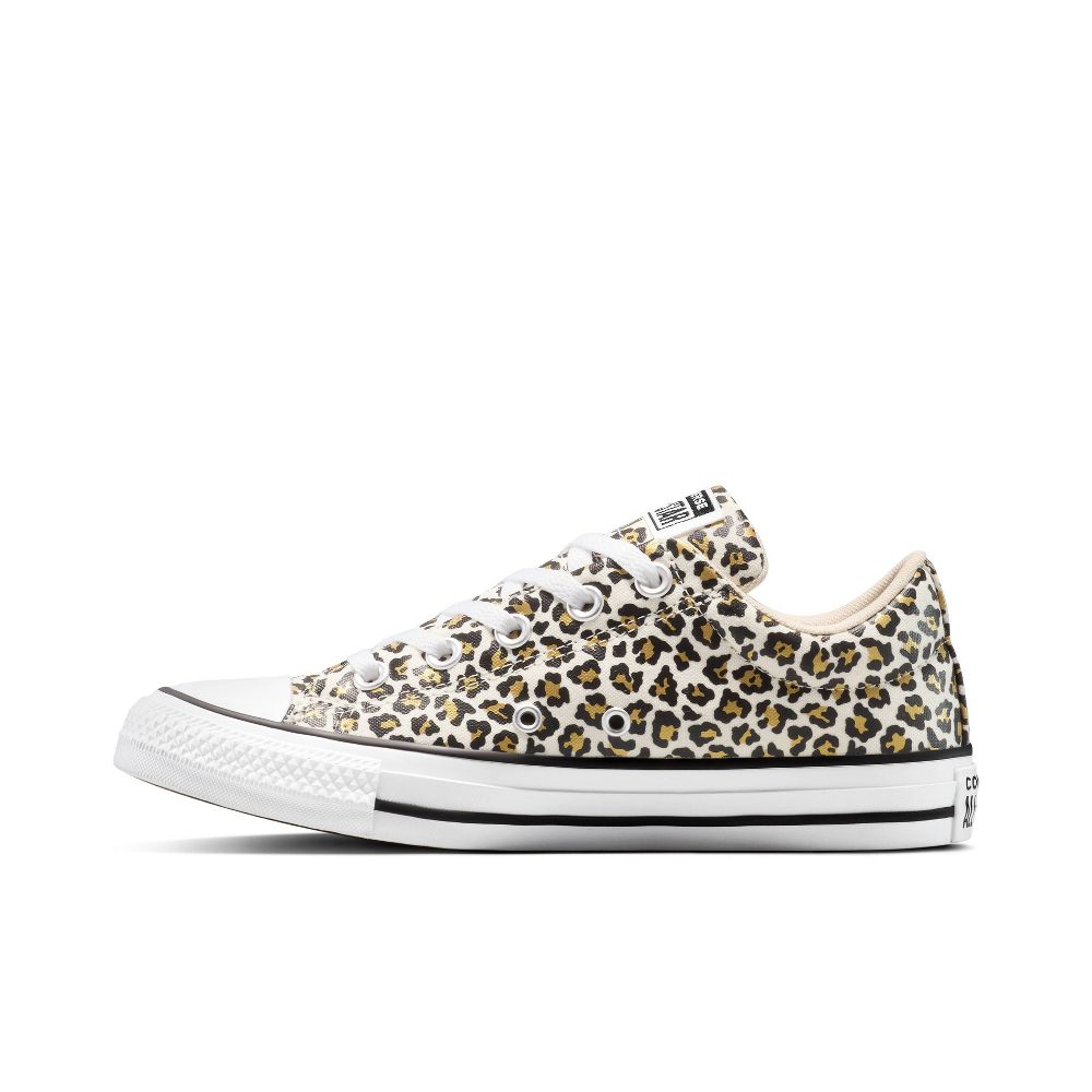 New - Converse Adult Street Low Top Cheetah Sneakers - Cream M4 / W6