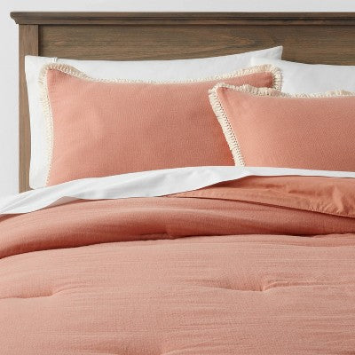 New - Threshold 3-Piece Tassel Border Comforter Set OEKO-TEX ThresholdBullseye Deals