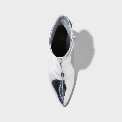 New - A New Day Women's Faux Leather Ankle Dress Boots Stiletto High Heel Metallic A New DayBullseye Deals