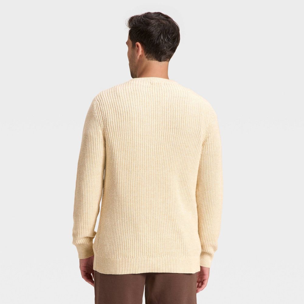New - Men's Marled Crewneck Sweater - Goodfellow & Co™ Cream S