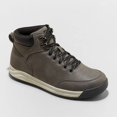 New - Goodfellow & Co Men's Hiker Boots Lace-Up Faux Leather Outdoor Hiking Boots Goodfellow & CoBullseye Deals