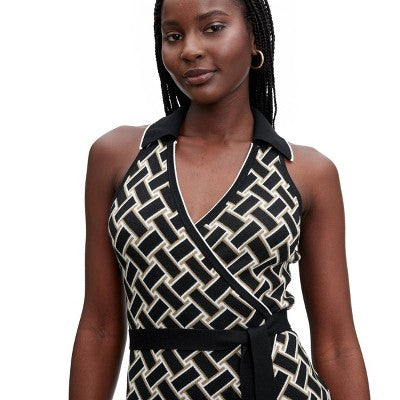 Diane von Furstenberg Women's Collared Sleeveless Midi Wrap Dress Diane von Furstenberg for TargetBullseye Deals