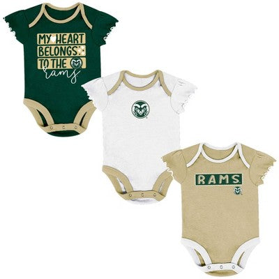 New - NCAA Infant Girls' 3pk Bodysuit Set Kansas JayhawksBullseye Deals