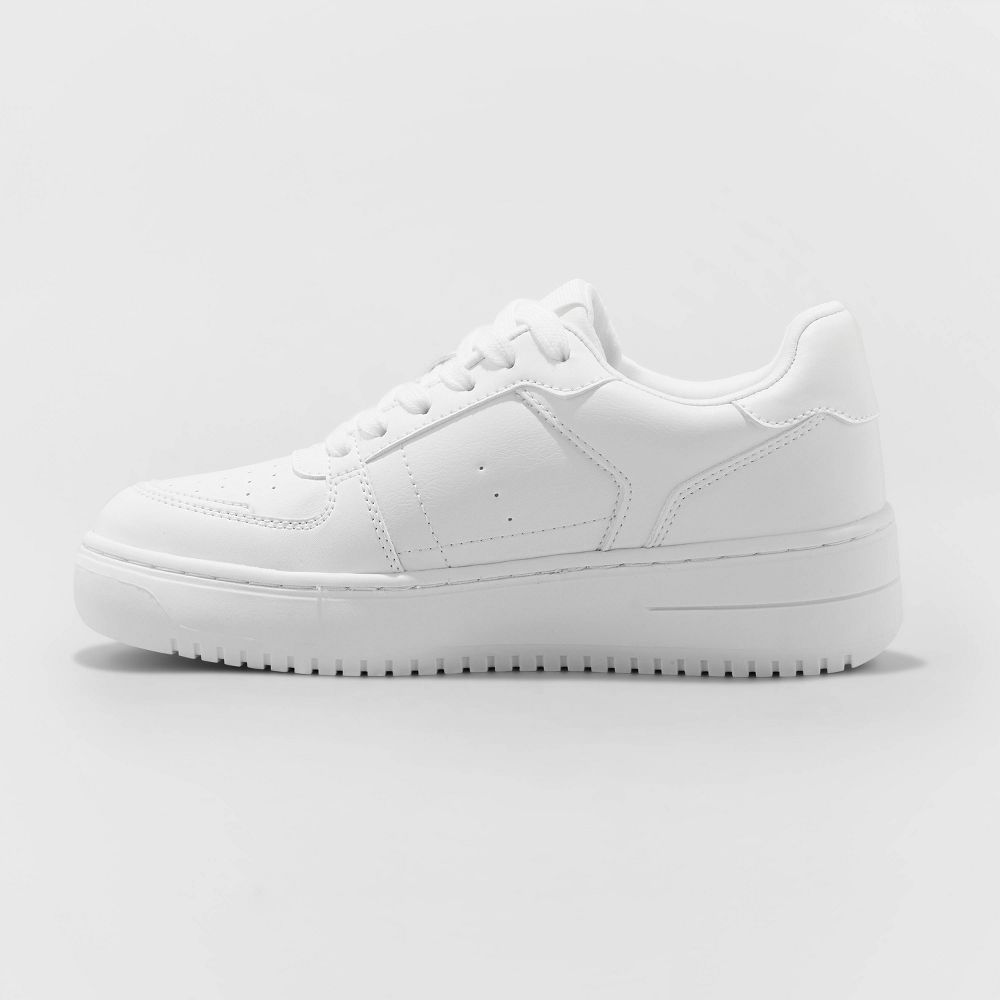 New - Wild Fable Women's Low-Top Casual Lace-Up Faux Leather Sneakers Wild FableBullseye Deals