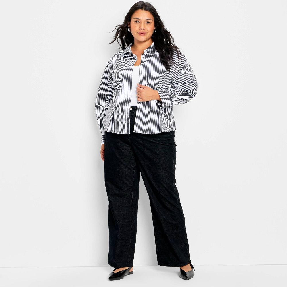 New - Women's Mid-Rise Bootcut Leg Flocked Pants - Future Collective Black 22
