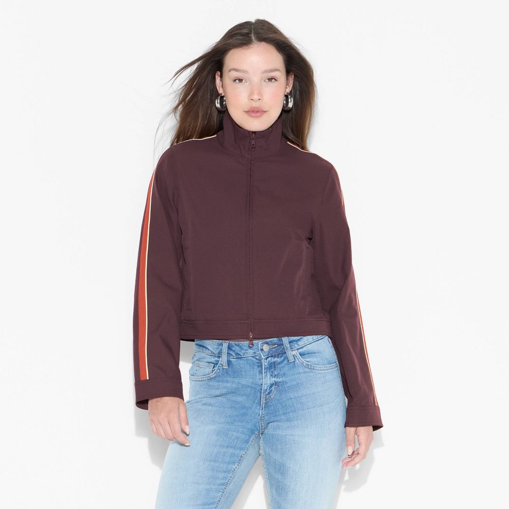 New - Women's Track Jacket - Wild Fable™ Dark Red XXS