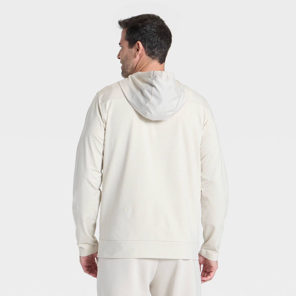 New - Men's Soft Stretch Full Zip Top - All In Motion™ Cream M