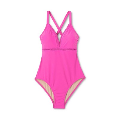 New - Kona Sol Women's V Neck One Piece Swimsuit Shell Stitch Medium Coverage Kona SolBullseye Deals