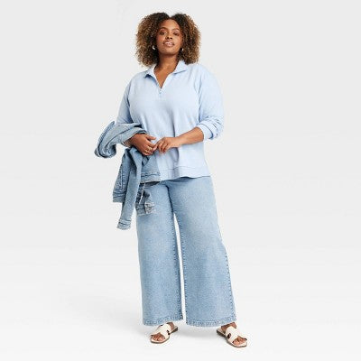 New - Ava & Viv Womens Plus High Rise Wide Leg Wide-Leg Jeans Ava & VivBullseye Deals