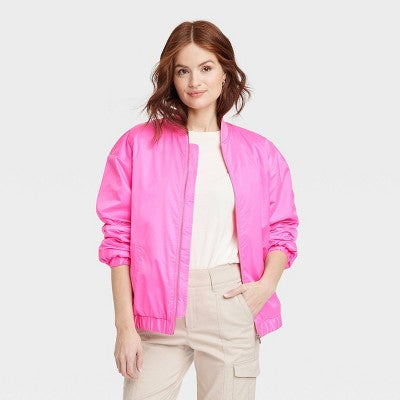 New - A New Day Women's Zip-Up Bomber Jacket Metallic A New DayBullseye Deals