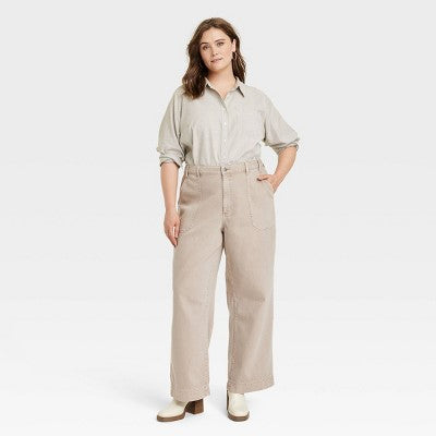 Universal Thread Women's High Waisted Wide Leg Cropped High-Rise Jeans Universal ThreadBullseye Deals