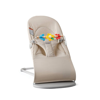 New - BabyBjorn Bouncer Tri-Fabric with Toy Bar - Beige