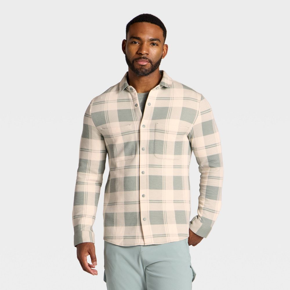 New - Men's Shirt Jacket - All In Motion™ Green Plaid XL