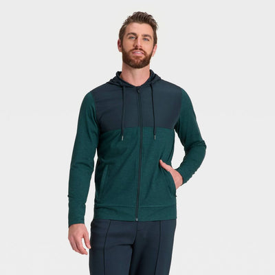 New - Men's Soft Stretch Full Zip Top - All In Motion™ Teal Blue XL