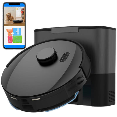 New - bObsweep UltraVision Self-Empty Cordless Robotic Vacuum and Mop Carbon Steel