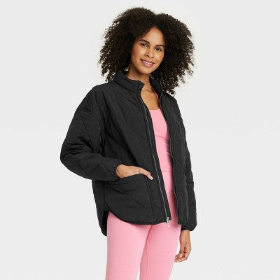 New - All In Motion Women's Zip-Up Winter Lightweight Puffer Jacket Relaxed Fit All In MotionBullseye Deals