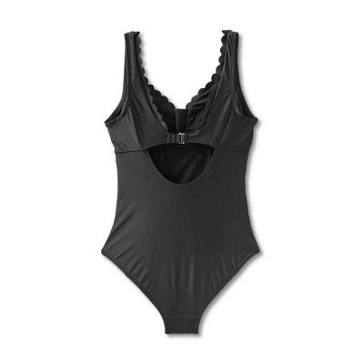 New - Kona Sol Women's Scallop Edge One Piece Swimsuit Full Coverage Swimwear Kona SolBullseye Deals