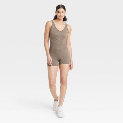 Open Box - JoyLab Women's Seamless Short Active Bodysuit Fitness Workout Yoga Rompers JoyLabBullseye Deals