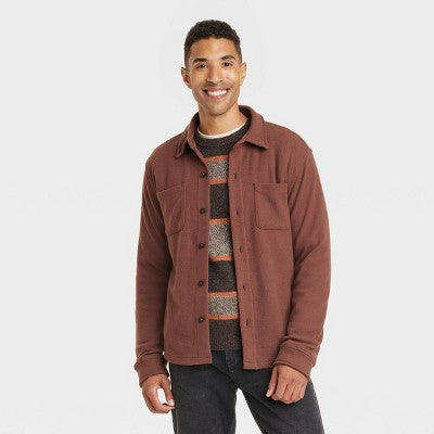 New - Goodfellow & Co Men Fleece Knit Button Down Shirt Jacket Heavyweight Long Sleeve Goodfellow & CoBullseye Deals