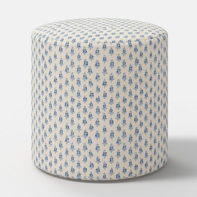 Open Box - Tambor Ottoman Bagru Block Blue - Threshold™