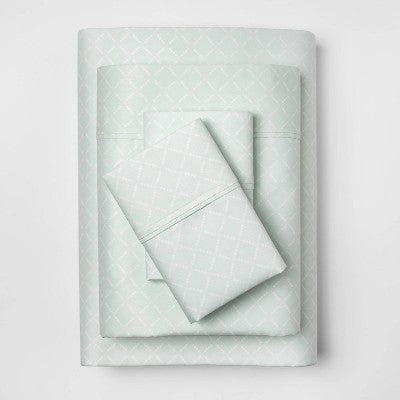 New - Threshold 400 Thread Count Cotton Sateen 4-Piece Sheet Set Deep Pocket ThresholdBullseye Deals