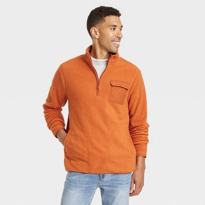 New - Goodfellow & Co Men's Half Length Zipper Sweatshirts Kangaroo Pocket Heavyweight Goodfellow & CoBullseye Deals