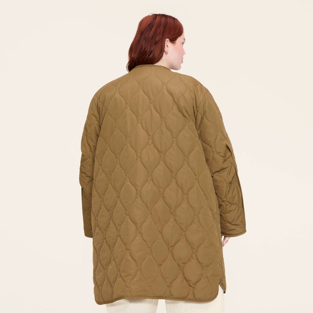 New - Women's Quilted Jacket and Floral Vest - Woolrich x Target Olive Green XXL