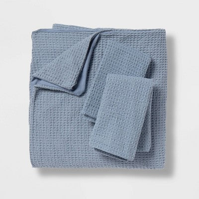 New - Threshold Cotton Waffle Duvet Cover Set Waffle Weave OEKO-TEX ThresholdBullseye Deals