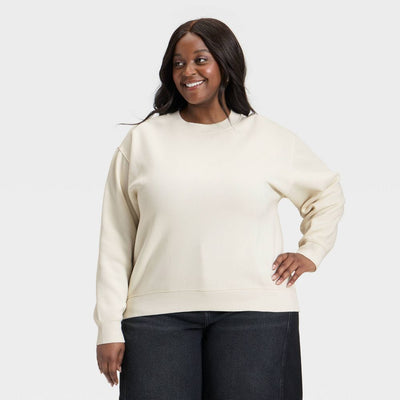 New - Women's Pullover Sweatshirt - Universal Thread™ Cream XXL