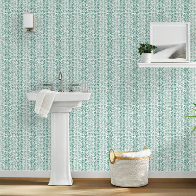 New - Vine Stripe Peel & Stick Wallpaper Mint - Threshold™: Removable, Self-Adhesive, Modern, Stain-Resistant, Washable