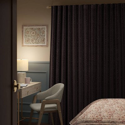 New - Blackout Embossed Velvet Curtain Panel - Threshold ThresholdBullseye Deals
